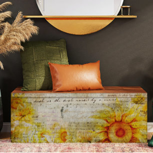 Papel De Seda Girasoles y escritura manuscrita Decoración