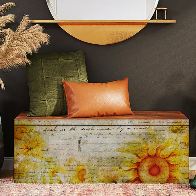 Papel De Seda Girasoles y escritura manuscrita Decoración (Subido por el creador)