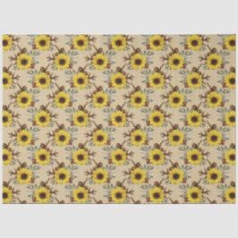 Papel De Seda Girasoles y hojas Cottagecore rústico