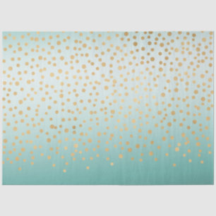Papel De Seda Girly Glam Gold Confetti Mint Ombre Baby Shower