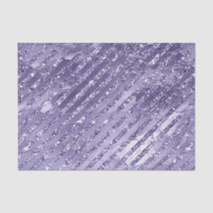 Papel De Seda Girly Glam Purple Purpurinas Stripes Cumpleaños