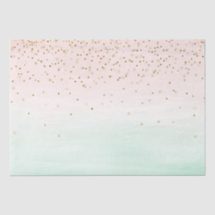 Papel De Seda Girly Glam Rubor Pink Mint Gold Sparkle Confetti