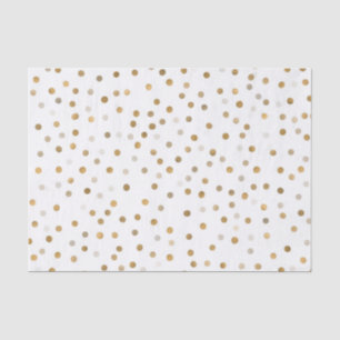Papel De Seda Girly Gold Dots Confetti White Design