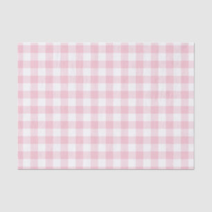 Papel De Seda Girly Pastel Pink Gingham Plaid