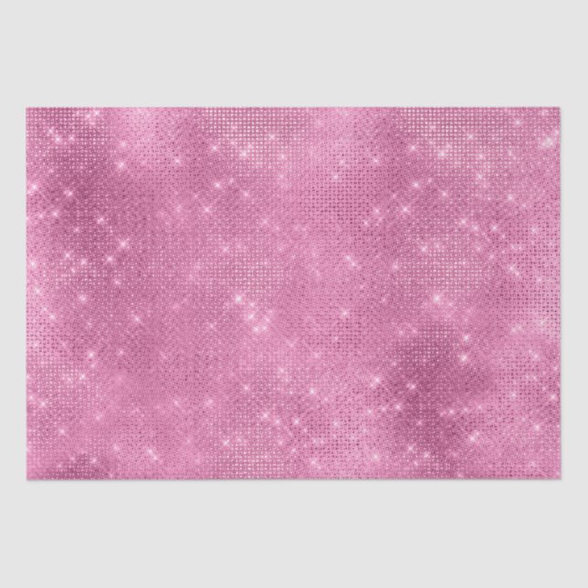 Papel De Seda Girly Pink Glitzy Sparkle (Anverso)