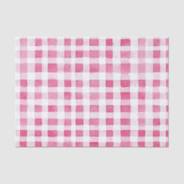 Papel De Seda Girly Pink Plaid Stripes Cumpleaños