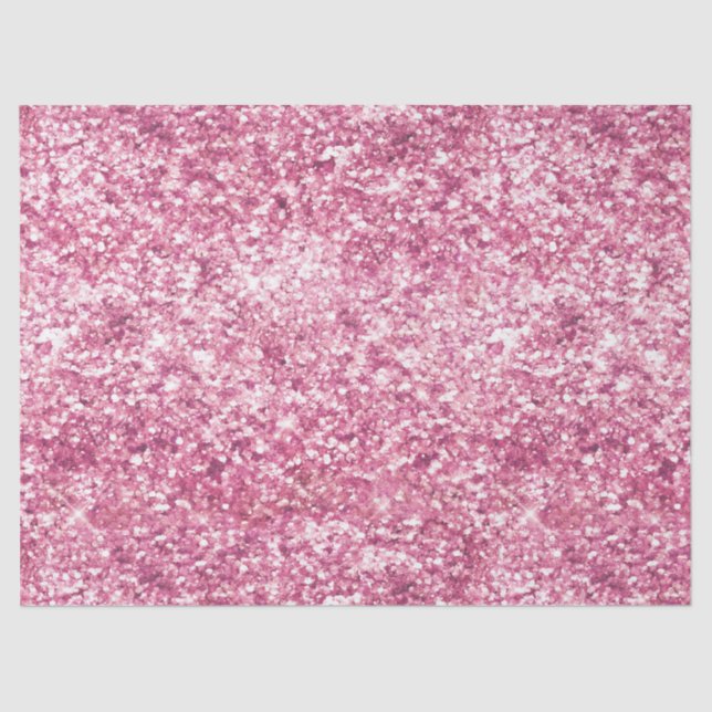 Papel De Seda Girly Pink Purpurina Confetti (Anverso)