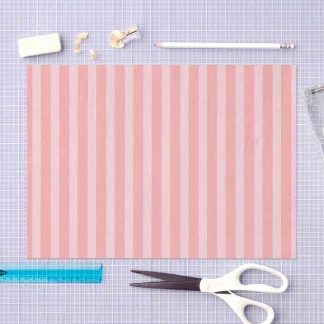 Papel De Seda Girly Pink Stripes Birthday (Artesanía)