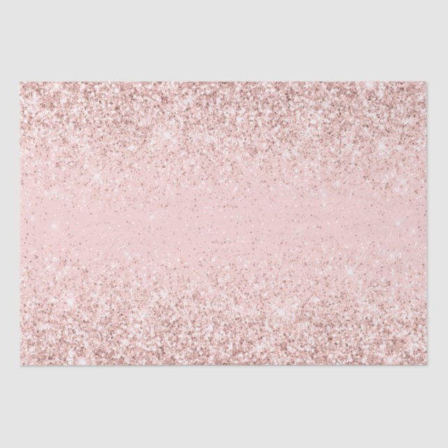 Papel De Seda Girly Rubor Pink Sparkle Purpurina (Anverso)
