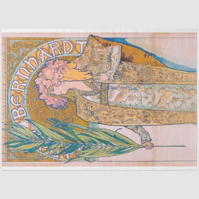 Papel De Seda Gismonda, Sarah Bernhardt, Mucha (Anverso)