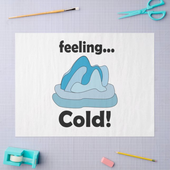 Papel De Seda Glaciar Iceberg Sintiendo Frío Divertido (Artesanía)