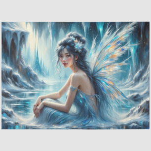 Papel De Seda Glacier Bloom Hada de Hielo Fantasía Invernal Deco