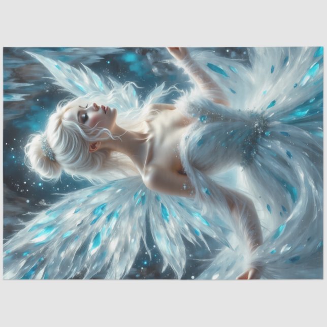 Papel De Seda Glacier Queen Frost Fairy Winter Decoupage Paper (Anverso)