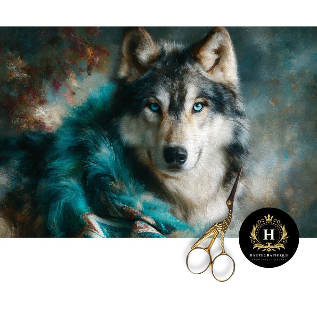 Papel De Seda Glacier Teal Wolf Portrait (Subido por el creador)