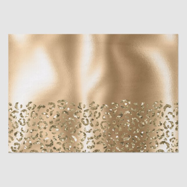 Papel De Seda Glam Animal Glitzy Leopard Gold (Anverso)