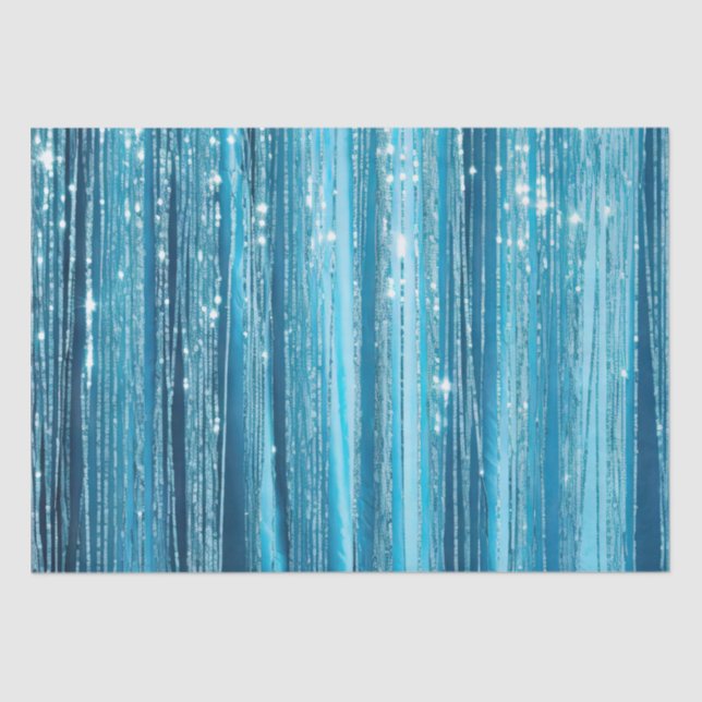 Papel De Seda Glam Aqua Sparkle Stripes (Anverso)