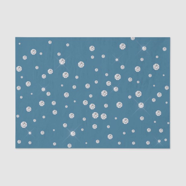 Papel De Seda Glam Blue Diamonds Bridal Shower (Anverso)