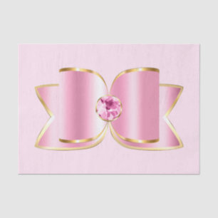 Papel De Seda Glam Bow rosa con piedra angular