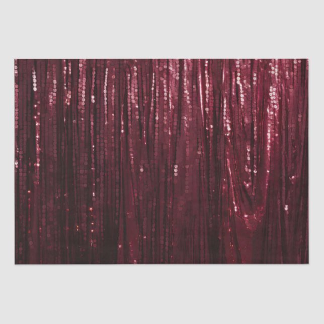 Papel De Seda Glam Burgundy Red Glitzy Boda (Anverso)