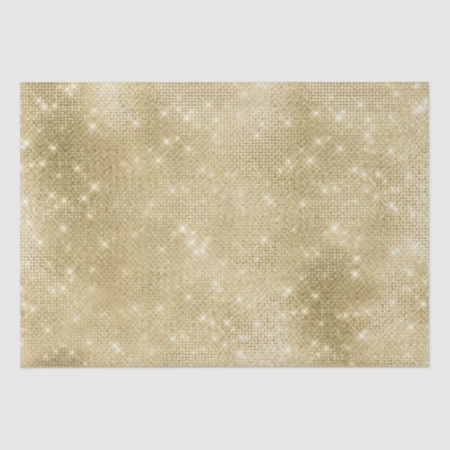 Papel De Seda Glam Champagne Gold Glitzy Sparkle (Anverso)