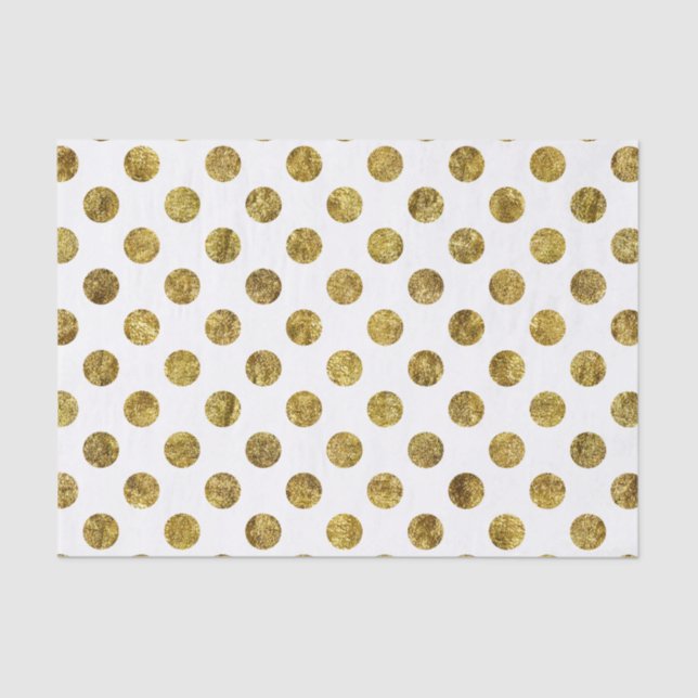 Papel De Seda Glam de oro y puntos blancos (Anverso)