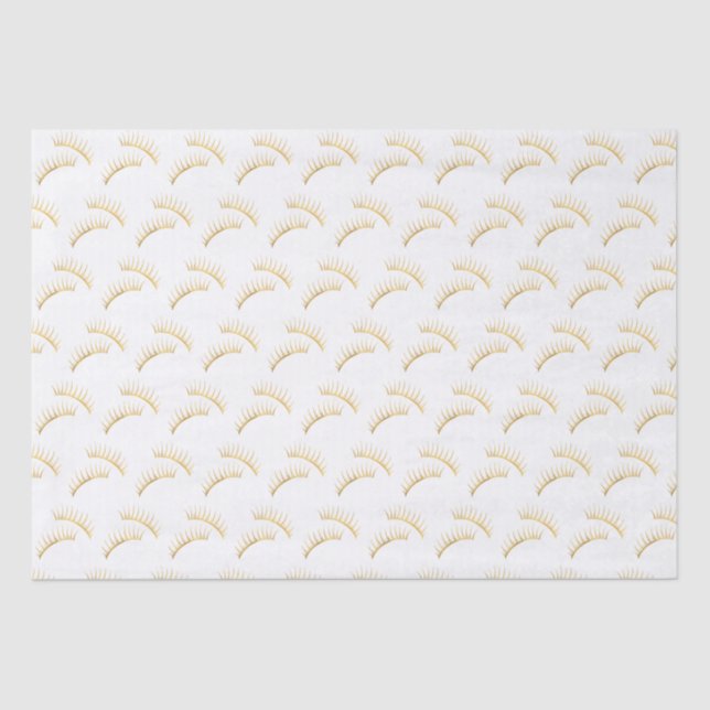 Papel De Seda Glam Eyelashes dorados (Anverso)