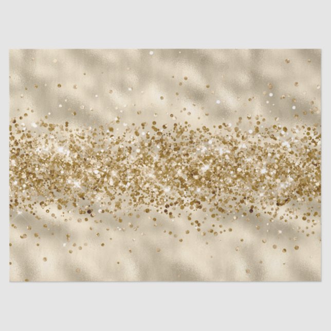 Papel De Seda Glam Girly Gold Glitzy Purpurina Sparkle Confetti (Anverso)