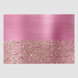 Papel De Seda Glam Girly Pink Gold Leopard