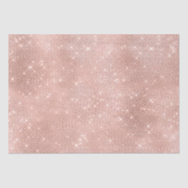 Papel De Seda Glam Girly Rubor Pink Sparkle (Anverso)
