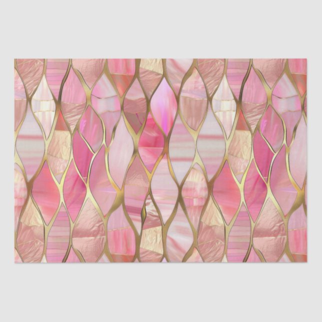 Papel De Seda Glam Gold Glitzy Pink (Anverso)