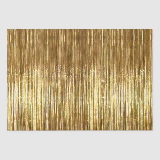 Papel De Seda Glam Gold Glitzy Sparkle Stripes (Anverso)