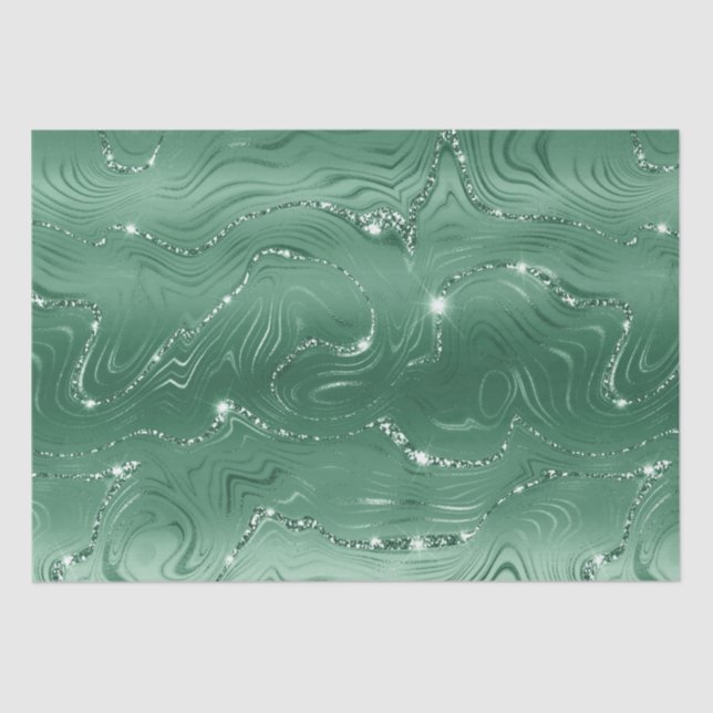Papel De Seda Glam Green Purpurinoso Glitz (Anverso)