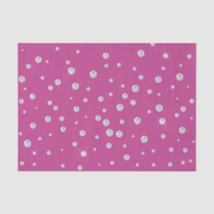 Papel De Seda Glam Pink White Diamonds Bridal Shower