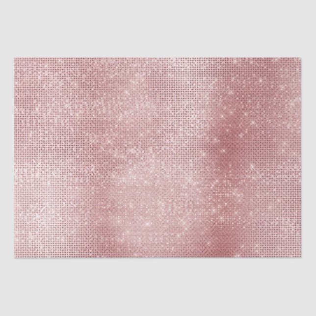 Papel De Seda Glam Rubor Pink Glitzy Sparkle (Anverso)