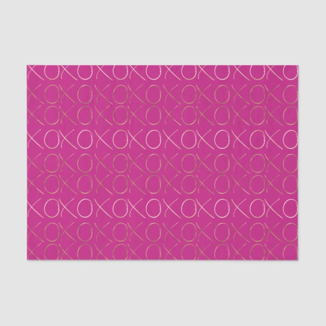 Papel De Seda Glam XOXO Rosado Oro (Anverso)