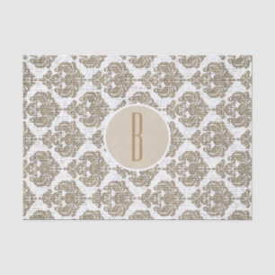 Papel De Seda Glamor Rústico Estilo Damask Real Tela de Yute Chi