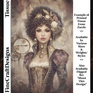 Papel De Seda Glamorosa Steampunk Woman DM2LF Decoupage