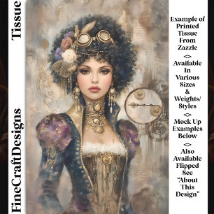 Papel De Seda Glamorosa Steampunk Woman DM2R Decoupage