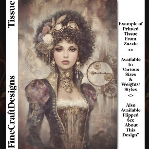 Papel De Seda Glamorosa Steampunk Woman DM2RF Decoupage