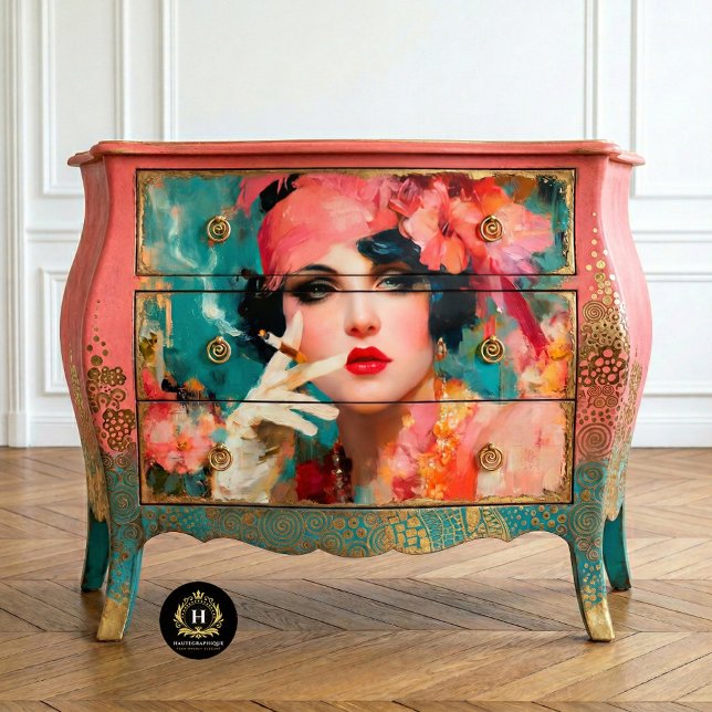 Papel De Seda Glamour de Flapper Ahumado Decoupage (Subido por el creador)