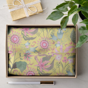 Papel De Seda Glamour Floral Amarillo