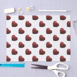 Papel De Seda Glamour Purpurina rojo destella patrón cardíaco