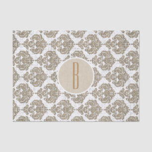 Papel De Seda Glamour rústico Burlap Royal Damask Moda moderna