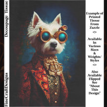 Glamuroso Perro Westie Steampunk Decoupage EZ6R