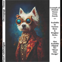 Glamuroso Perro Westie Steampunk EZ6L Decoupage