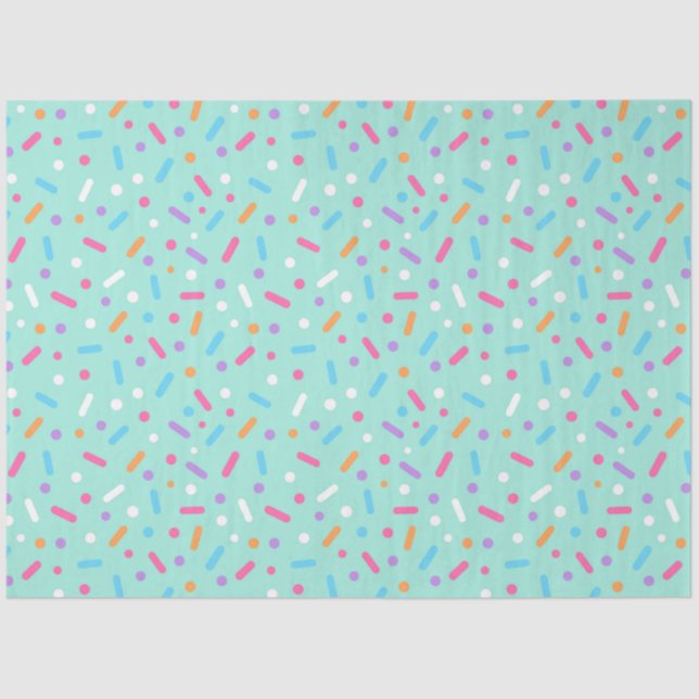 Papel De Seda Glaseado de menta y sprinkles para donas (Anverso)