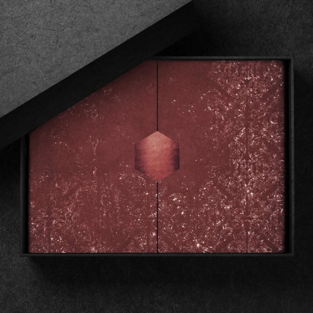 Papel De Seda Glimmery Henna Grunge | Damasco de Glam Rojo de Sa (Subido por el creador)