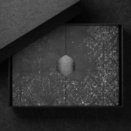 Papel De Seda Glimmery Onyx Grunge | Silvery Black Glam Damask