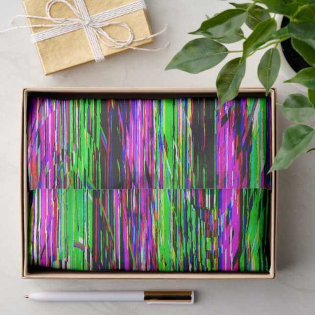 Papel De Seda Glitch tech abstract pattern (Regalo )
