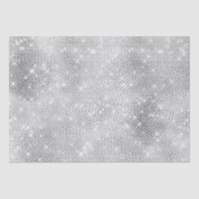 Papel De Seda Glitzy Glam Silver Sparkle (Anverso)